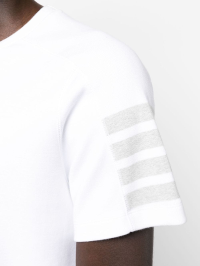 Shop Thom Browne 4bar Cotton T-shirt In White