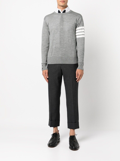 Shop Thom Browne 4bar Wool Sweater In Grey