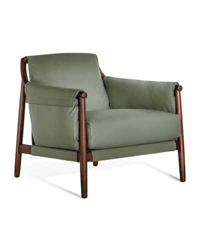 Shop Poltrona Frau Times Lounge Chair In Green