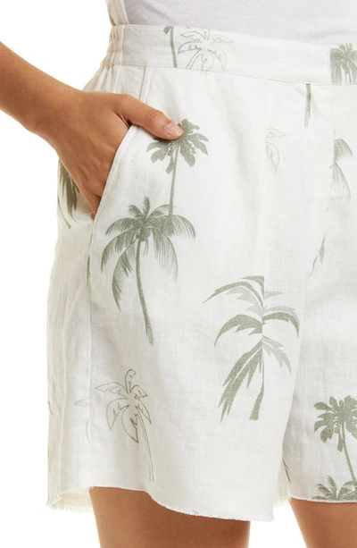 Shop Atm Anthony Thomas Melillo Palm Tree Linen Shorts In Palm Print