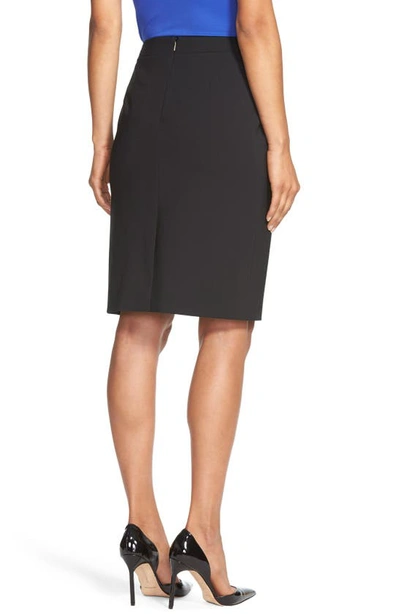 Hugo Boss Pencil Skirt In Italian Stretch Virgin Wool In Black