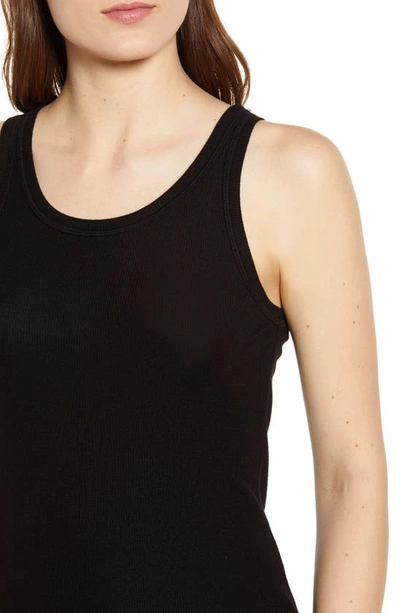 Shop Ag Ebby Fitted Ribbed Tank In True Black