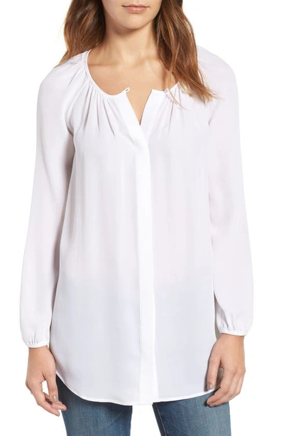 Shop Ag The Winters Silk Crepe Shirt In True White