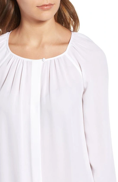 Shop Ag The Winters Silk Crepe Shirt In True White