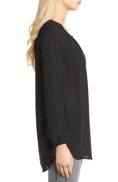 Shop Ag The Winters Silk Crepe Shirt In True Black