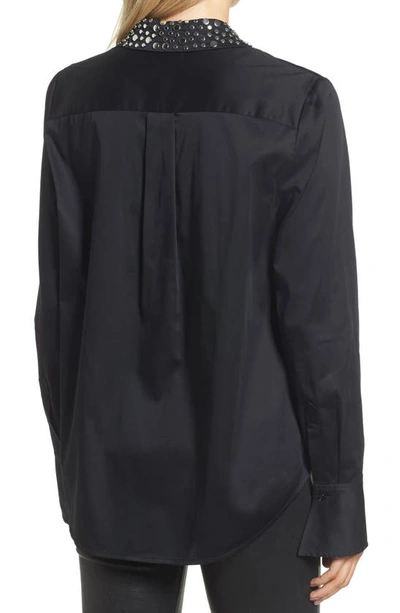 Shop Ag Camilla Studded Shirt In True Black
