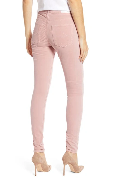 Shop Ag The Farrah High Waist Velvet Jeans In French Rose
