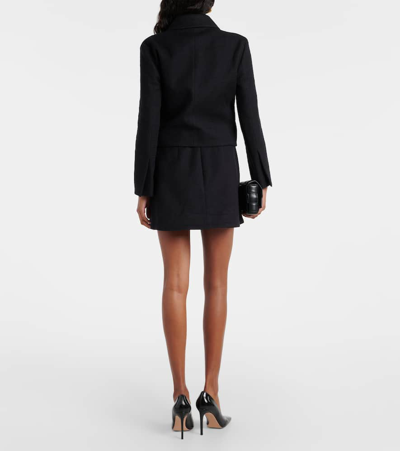 Patou Crepe-trimmed Felt Jacket In Black