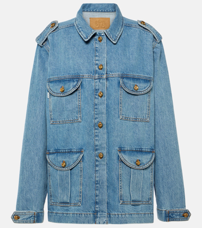 Blazé Milano Blaze Milano Nariida Maya Safari Jacket In Denim In Blue