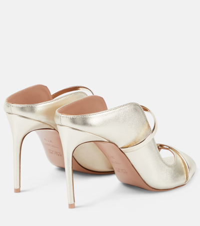 Shop Malone Souliers Noah 90 Metallic Leather Mules In Gold