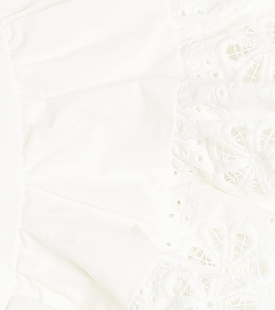 Shop Petite Amalie Ruffled Lace-trimmed Cotton Shirt In White