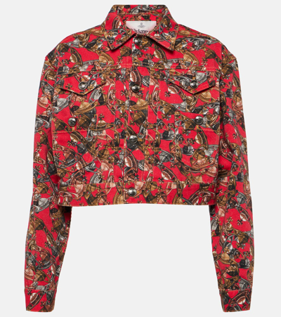 Vivienne Westwood Marlene Logo-print Denim Jacket In Multicoloured