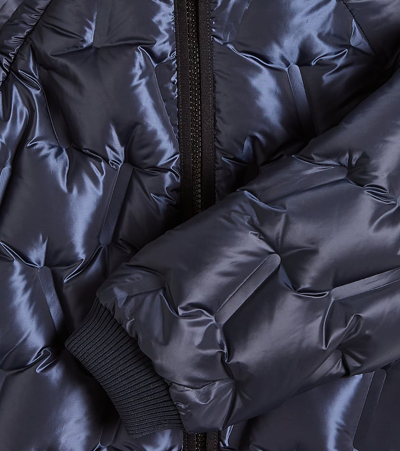 Shop Burberry Quilted Down Jacket In Blue