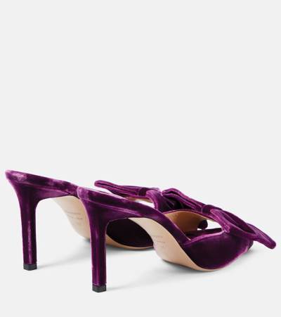 Shop Tom Ford Bow-detail Mules In Purple