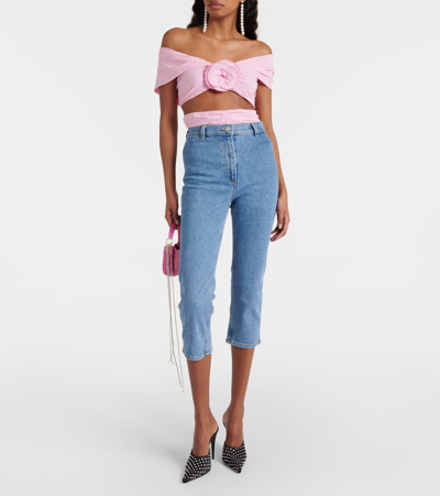 Shop Magda Butrym High-rise Skinny Jeans In Blue