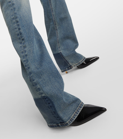 Balmain Western Low-rise Bootcut Jeans In Blue