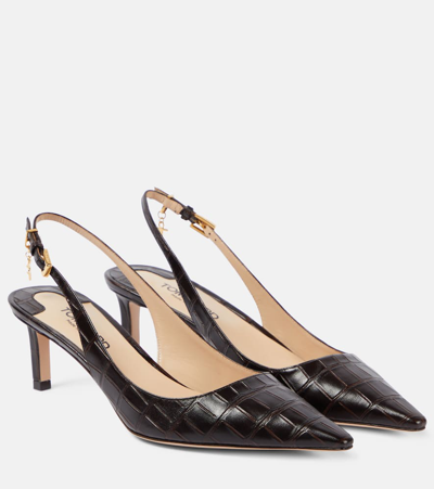 Shop Tom Ford Leather Slingback Pumps In Brown