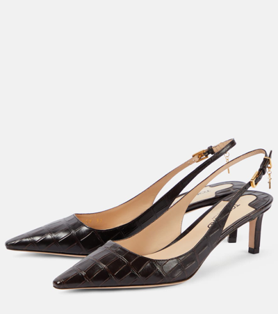 Shop Tom Ford Leather Slingback Pumps In Brown