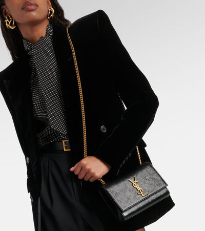 Shop Saint Laurent Kate Small Leather Shoulder Bag In Black