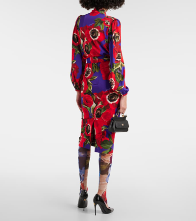 Dolce & Gabbana Printed Tulle Tights In Multicoloured