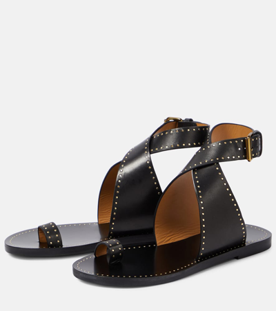 Shop Isabel Marant Jools Studded Leather Sandals In Black