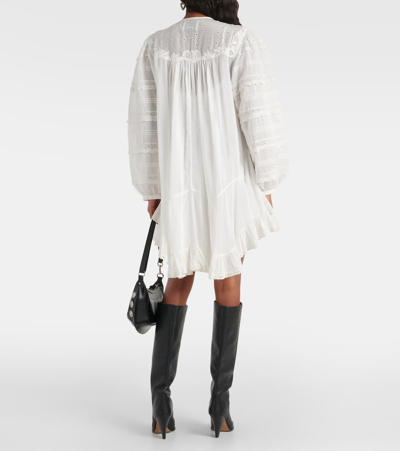 Shop Isabel Marant Gyliane Cotton And Silk Minidress In White