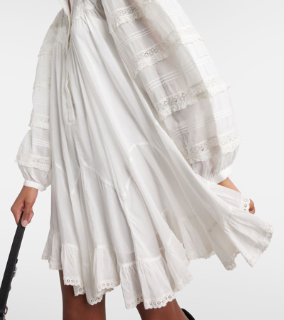 Shop Isabel Marant Gyliane Cotton And Silk Minidress In White