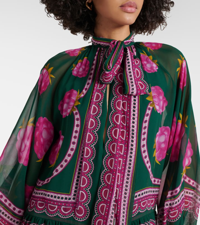 Shop La Doublej Athena Printed Silk Chiffon Maxi Dress In Multicoloured