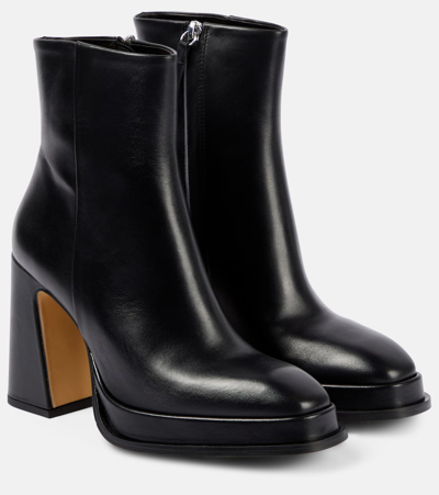 Shop Souliers Martinez Nova Chueca Leather Ankle Boots In Black