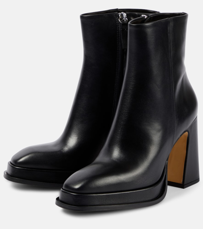 Shop Souliers Martinez Nova Chueca Leather Ankle Boots In Black
