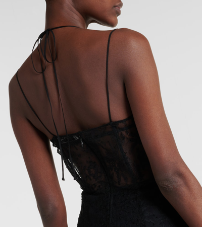 Shop Alessandra Rich Lace Maxi Dress In Black