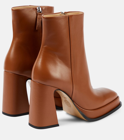 Shop Souliers Martinez Nova Chueca Leather Ankle Boots In Brown