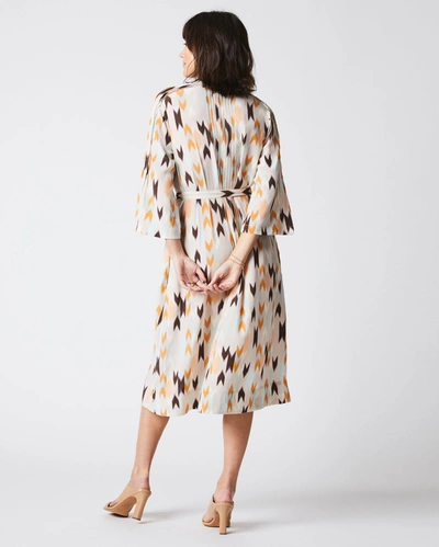 Reid Silk Pleated Shirt Dress Print In Multi