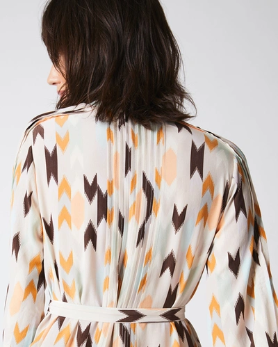 Reid Silk Pleated Shirt Dress Print In Multi