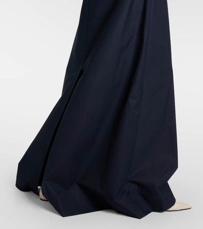 Plan C Mid-rise Cotton Maxi Skirt In Black