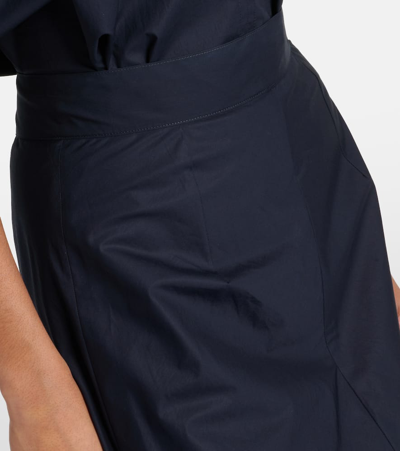 Plan C Mid-rise Cotton Maxi Skirt In Black