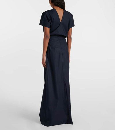 Plan C Mid-rise Cotton Maxi Skirt In Black