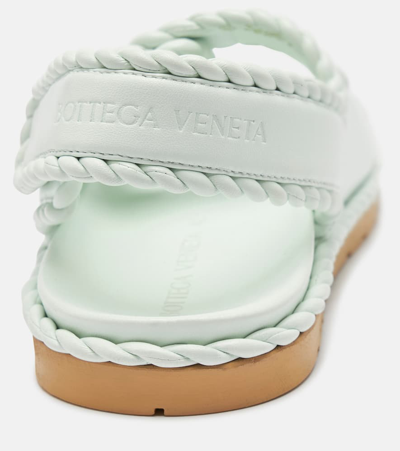 Shop Bottega Veneta Jack Torchon-trimmed Leather Sandals In Green