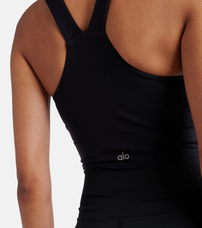 Shop Alo Yoga Airbrush Real Sports Bra In Black