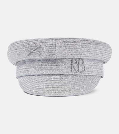 Shop Ruslan Baginskiy Logo Newsboy Cap In Silver