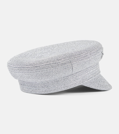 Shop Ruslan Baginskiy Logo Newsboy Cap In Silver