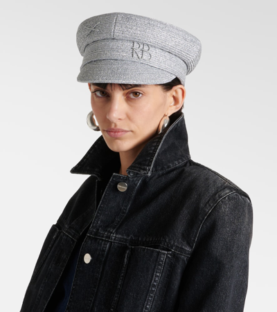 Shop Ruslan Baginskiy Logo Newsboy Cap In Silver