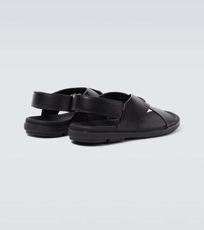 Prada Wide-strap Sandals With Secure Back Strap In Black