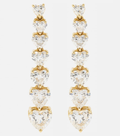 Shop Shay Jewelry 7 Heart 18kt Gold Drop Earrings With Diamonds