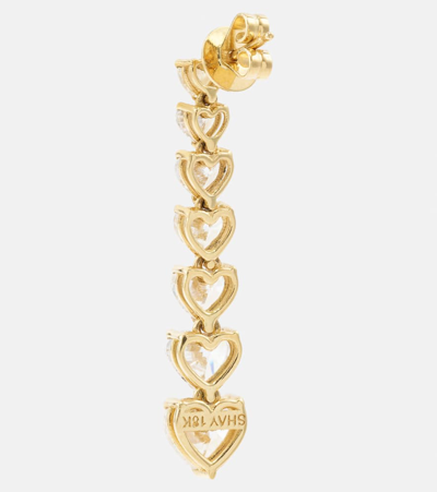 Shay Jewelry 7 Heart 18kt Gold Drop Earrings With Diamonds In Gold