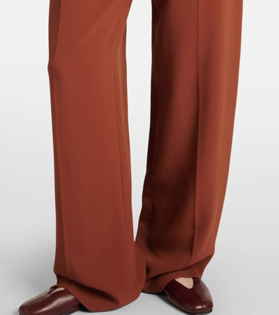Fforme Maud High-rise Lamé Wide-leg Pants In Brown