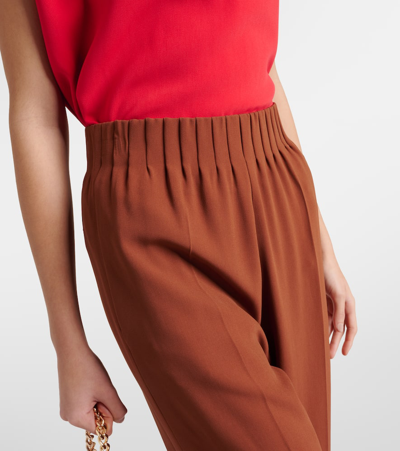 Fforme Maud High-rise Lamé Wide-leg Pants In Brown