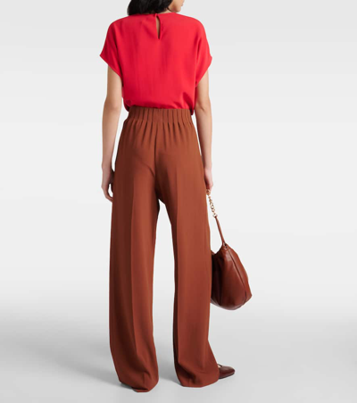 Fforme Maud High-rise Lamé Wide-leg Pants In Brown