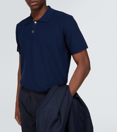 Shop Jacquemus Le Polo Maille Oversized Polo Shirt In Blue