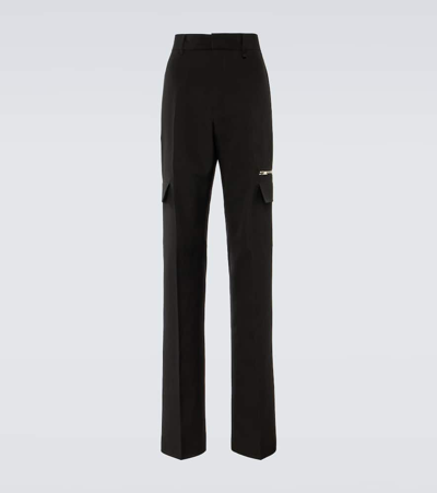 Shop Givenchy Virgin Wool Straight Pants In Grey